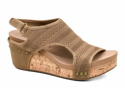 Corkys Footwear Women's Carley Wedge Sandal In Natural Knit In Multi