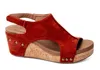 Corkys Footwear Carley Wedge In Rust Suede In Multi