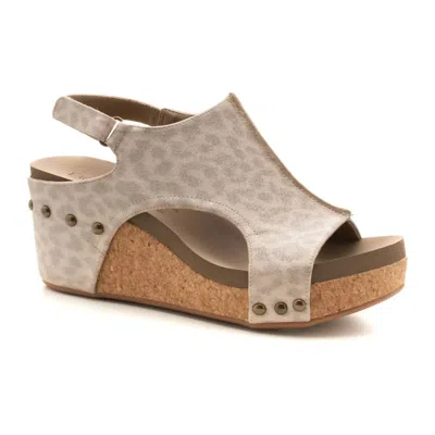 Corkys Footwear Women's Carley Wedge Sandal In Tan Leopard In Multi