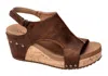 Corkys Footwear Women's Carley Wedge Sandal In Washed Cognac In Multi