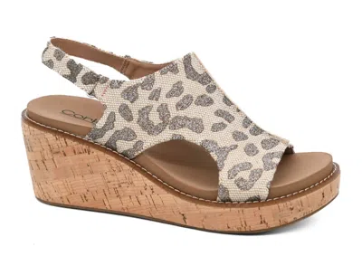 Corkys Footwear Women's Carley Wedge Sandals In Tan Sparkle Leopard In Multi