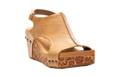 Corkys Footwear Women's Carley Wedge Sandals In Taupe Smooth Leopard In Multi
