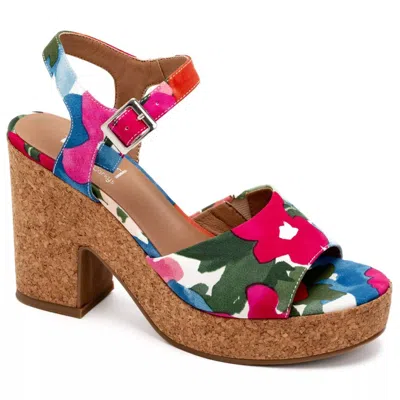 Corkys Footwear Women's Cheers Block Heel Sandal In Flower In Multi