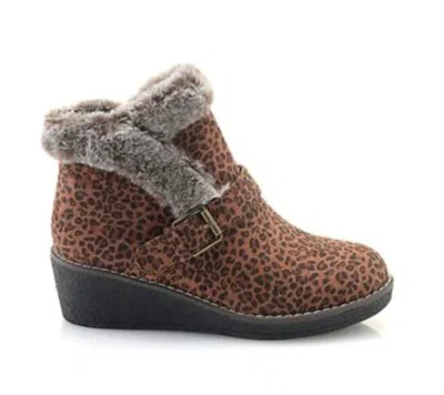 Corkys Footwear Women's Chilly Booties In Brown Leopard In Yellow