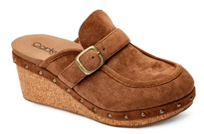 Corkys Footwear Women's Chunky Just Precious Suede Mules In Brown