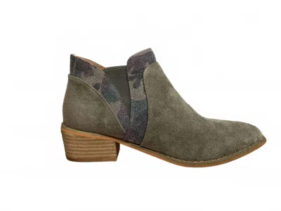 Corkys Footwear Women Crisp Ankle Boots In Green With Camo Accent In Multi