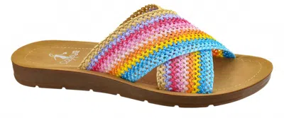 Corkys Footwear Women's Crochet Stripe Dig It Sandals In Multicolor