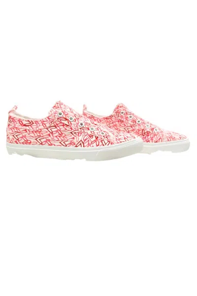 Corkys Footwear Women's Cross My Heart Slip-on Canvas Shoes In Pink/red/white In Multi
