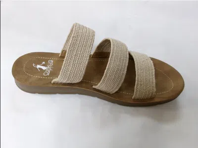 Corkys Footwear Women's Dafne Flat Sandals In Natural Woven In Brown