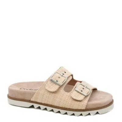Corkys Footwear Women's Dash Buckle Slip On Sandal In Natural In White