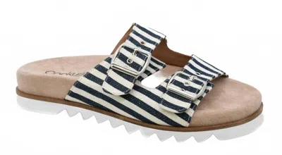 Corkys Footwear Women's Dash Navy Stripe Sandal In White/ Navy In Multi
