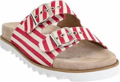 Corkys Footwear Women's Dash Sandals In Red Natural Stripe In Multi