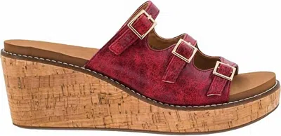 Corkys Footwear Women's Don't Mind Me Sandal In Red Crinkle