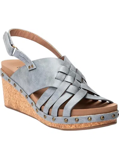 Corkys Footwear Women's Dream Weaver Wedge Sandal In Blue/clear In Multi