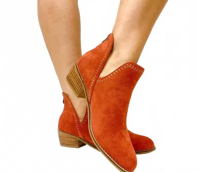 Corkys Footwear Women's Faux Suede Bluffin Boots In Rust In Orange