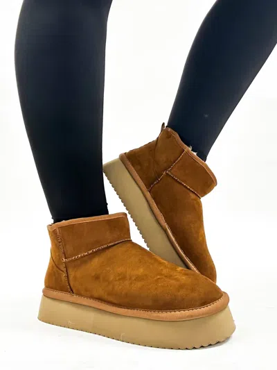 Corkys Footwear Women's Faux Suede Short Boot In Brown