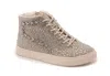 Corkys Footwear Women's Flashy High Top Sneaker In Clear Rhinestone In Neutral