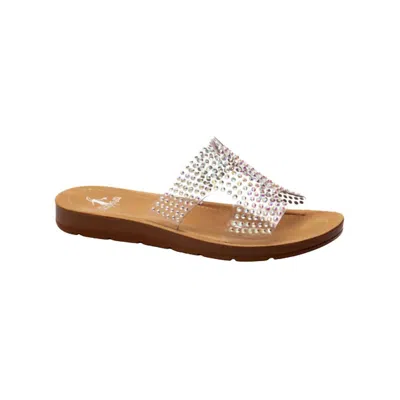 Corkys Footwear Women's Flat Glitter Clear Sandal In Brown