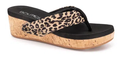 Corkys Footwear Women's Flip Flops Wish Wedge In Leopard In Black