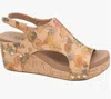 Corkys Footwear Women's Floral Wedge In Beige In Multi