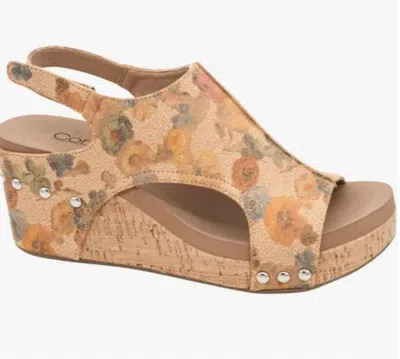 Corkys Footwear Women's Floral Wedge In Beige In Multi