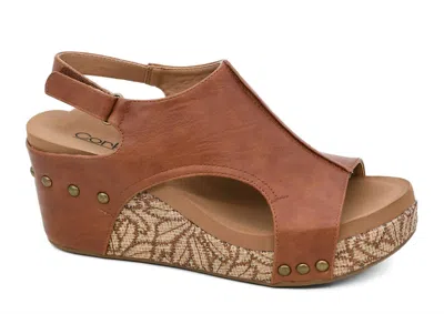 Corkys Footwear Women's Floral Wrap Carley Sandals In Cognac In Green