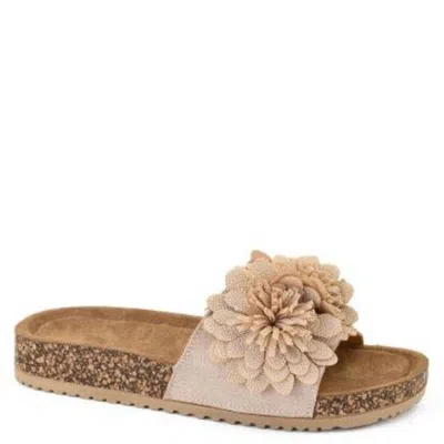 Corkys Footwear Women's Flower Trim Raffia Slip On Sandal In Natural In White