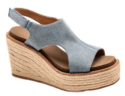 Corkys Footwear Women's Freddie Twine Style Wedge Sandal In Denim In Multi