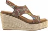 Corkys Footwear Women's Freddie Wedge Sandals In Rust Brocade In Multi