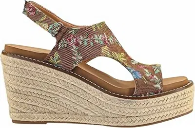 Corkys Footwear Women's Freddie Wedge Sandals In Rust Brocade In Multi