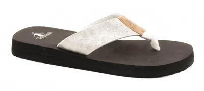 Corkys Footwear Women's Freedom Flip Flop Sandals In White Stars