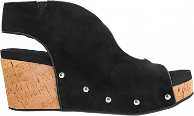 Corkys Footwear Women's Frisky Faux Suede Sandals In Black