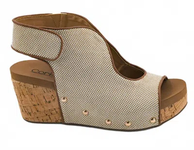 Corkys Footwear Women's Frisky Wedges In Bourbon Combo In Multi