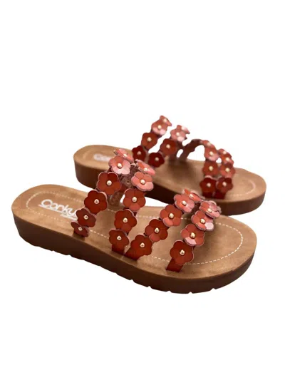Corkys Footwear Women's Garden Party Slide Sandals In Cognac In White