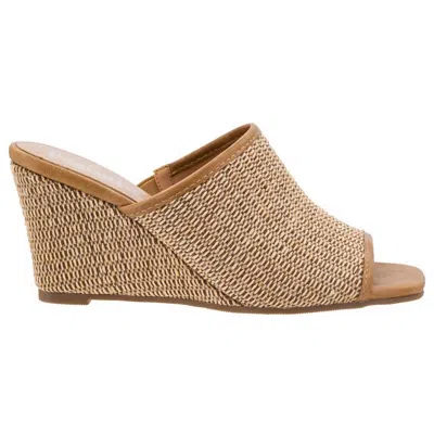Corkys Footwear Women's Good Vibes Woven Raffia Wedge Sandals In Tan In Brown