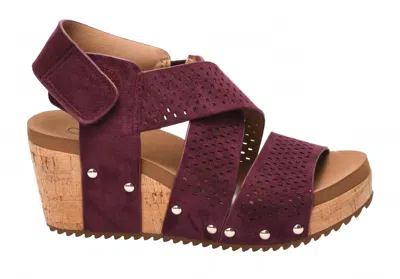 Corkys Footwear Women's Guilty Pleasure Wedge In Wine In Pink