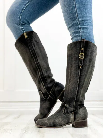 Corkys Footwear Women's Hold Your Horses Boot In Washed Dark Blue Denim In Multi