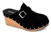 Corkys Footwear Women's Just Precious Clog In Black Faux Suede In Multi