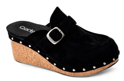Corkys Footwear Women's Just Precious Clog In Black Faux Suede In Multi