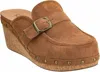 Shop Corkys Footwear Women's Just Precious Wedge Clogs In Brown Faux Suede