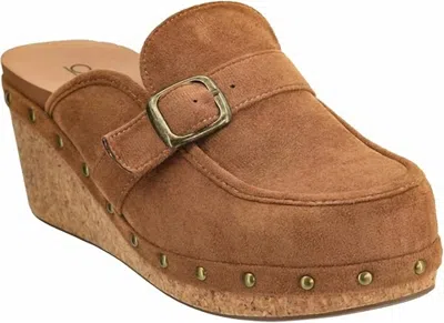 Corkys Footwear Women's Just Precious Wedge Clogs In Brown Faux Suede