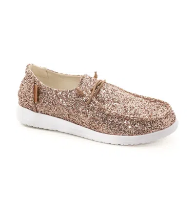 Corkys Footwear Women's Kayak Casual Shoes In Rose Gold Glitter