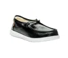 Corkys Footwear Women's Kayak Crinkle Metallic Slip-on Boat Shoes In Black