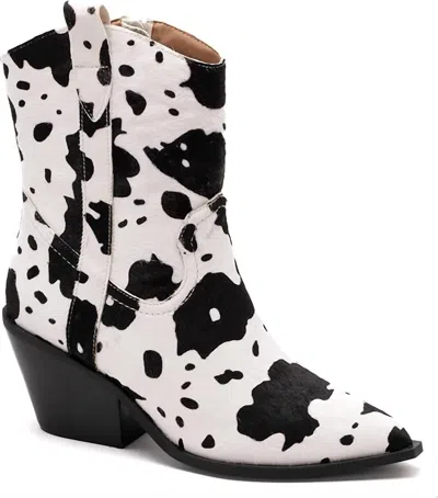 Corkys Footwear Women's Lainey Cow Bootie In Black/white In Multi