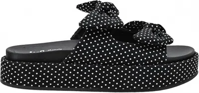 Corkys Footwear Women Lil Bit Knotty Sandal In Black White Polk Dots