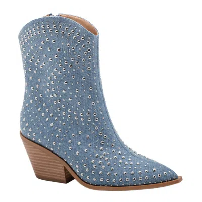 Corkys Footwear Women's Lowlights Studded Denim Boots In Blue