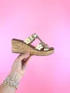 Corkys Footwear Women's Mic Drop Wedge Sandal In Gold Metallic