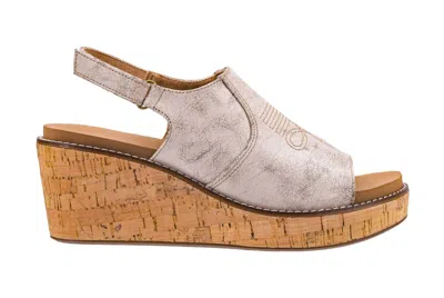 Corkys Footwear Women's Most Wanted Wedge In Cream Crackle In Multi
