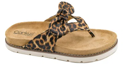 Corkys Footwear Women's Never Settle Thong Sandal In Leopard In Animal Print