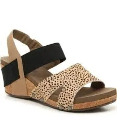Corkys Footwear Women's Newton Wedge Sandal In Black/brown Speckled In Multi